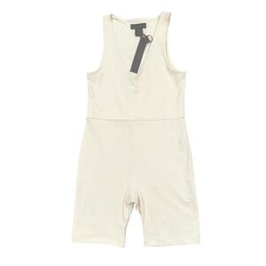 HOUSE OF HARLOW 1960 V-Neck Romper Bike Short Bodysuit Sporty One Piece Large